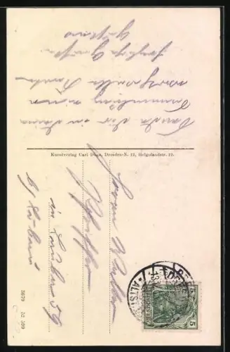 AK Seltenes Datum 11.12.13, Briefmarke mit Dresden-Stempel