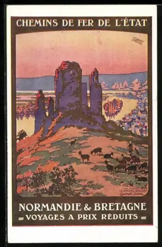 AK chemins de fer de l'etat, normandie & bretagne, voyages a prix reduits