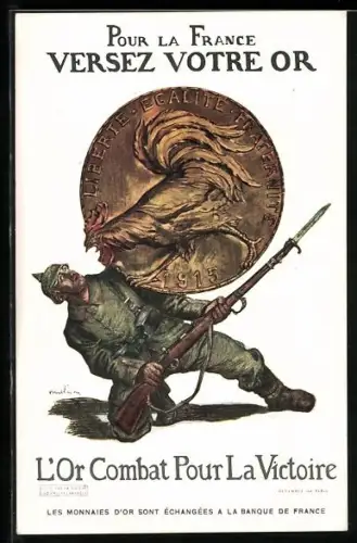 AK Pour la France - Versez votre or, L` or Combat Pour La Victoire, Propaganda