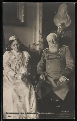 AK Grossherzogin Luise u. Grossherzog Friedrich von Baden in Uniform