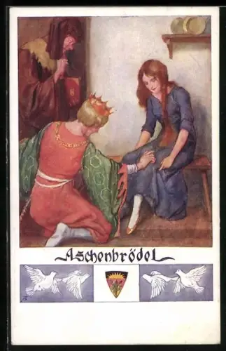 AK Deutscher Schulverein Nr. 5640: Aschenbrödel, Aschenputtel