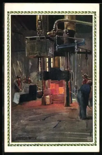 AK Mürzzuschlag, Phönix Stahlwerke v. Joh. E. Bleckmann, Schmiedepresse