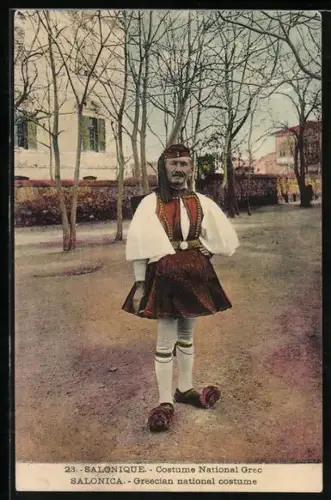 AK Salonique, Costume National Grec, Salonike in griechischer Tracht