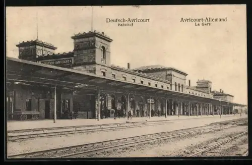 AK Deutsch-Avricourt, Bahnhof, la Gare