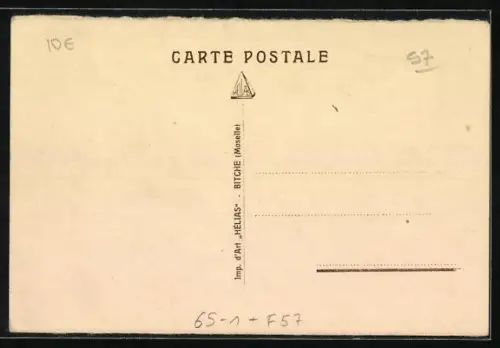 AK Bitche, La gare et la citadelle, Bahnhof und Zitadelle