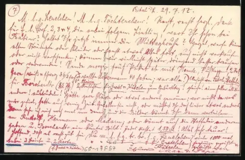 AK Bitsch, Ortsansicht mit Bahnhof im Jahr 1870