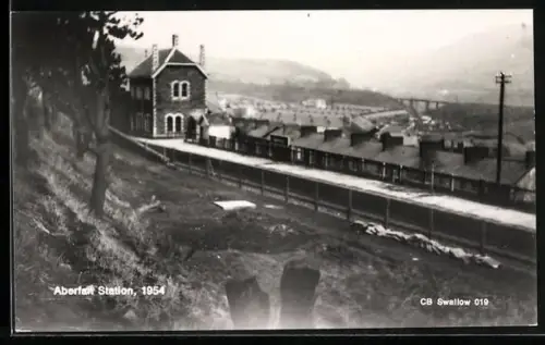 AK Aberfan, Aberfan Station 1954, Bahnhof