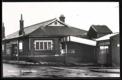 AK Caerphilly, Caerphilly Station 1954, Bahnhof