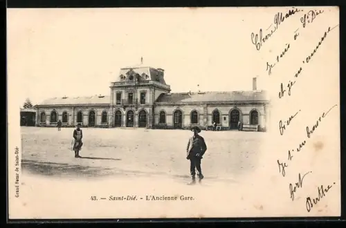 AK Saint-Dié, L`Ancienne Gare, Bahnhof