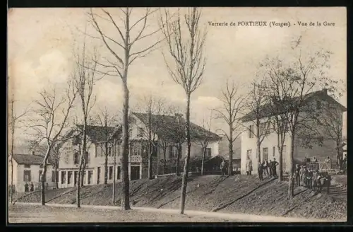 AK Portieux /Vosges, Vue de la Gare, Bahnhof