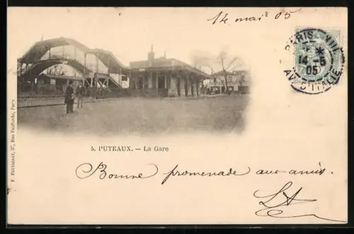 AK Puteaux, La Gare, Bahnhof