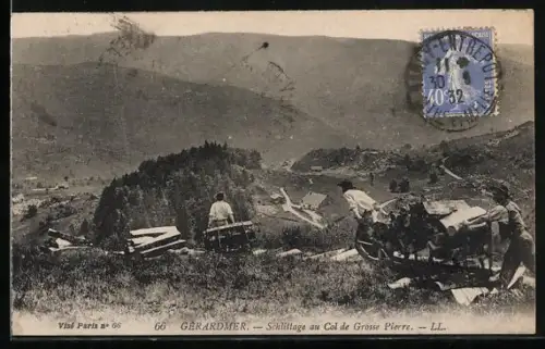 AK Gérardmer, Schlittage au Col de Grosse Pierre, Bahnhof