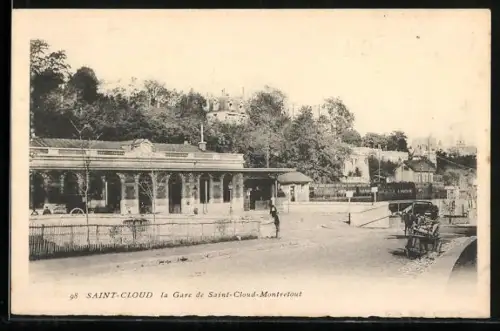 AK Saint-Cloud, La Gare de Saint-Cloud-Montretout, Bahnhof