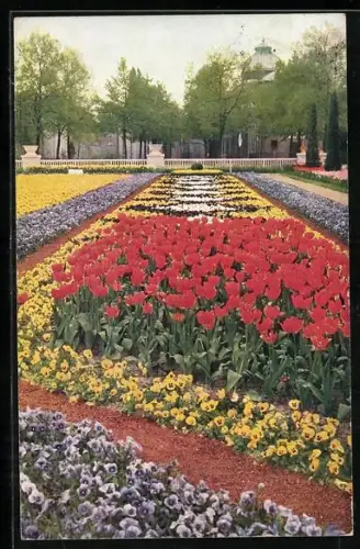 AK Dresden, Jubiläums-Gartenbau-Ausstellung 1926, Frühlingsbrunnen am Haupteingang