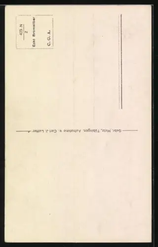 AK Skifahrer mit Tabakpfeife an einer Tür in den Bergen