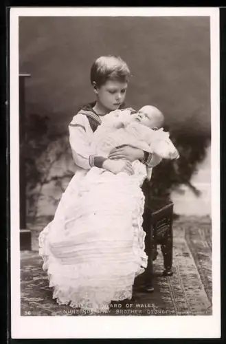 AK Prince Edward of Wales, Nursing Baby Brother George