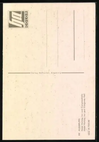 AK Augsburg, Hotel Holiday Inn und Congresshalle