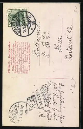 Foto-AK RPH Nr. 619-6035: Frau im rosafarbenem Kleid mit einer Rose im Haar