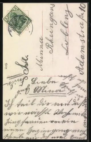 Foto-AK RPH Nr. 3646/4: Junge Frau mit dunklen Haaren im Profil