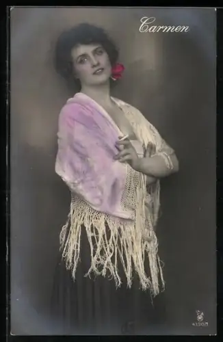 Foto-AK RPH Nr. 4190/1: Elegante Dame mit Zigarette