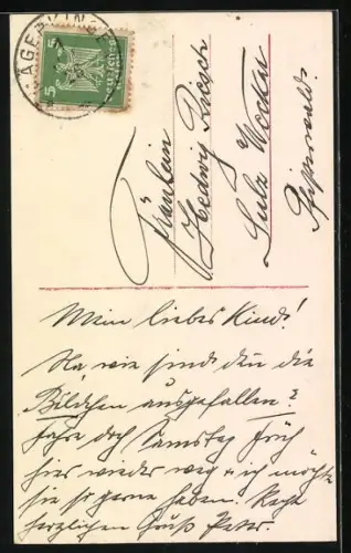 Foto-AK RPH Nr. 6504/2: Paar in Umarmung mit Rosen