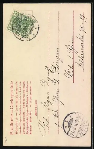 Foto-AK RPH Nr. 3569: Elegante junge Frau mit Fliederblüten