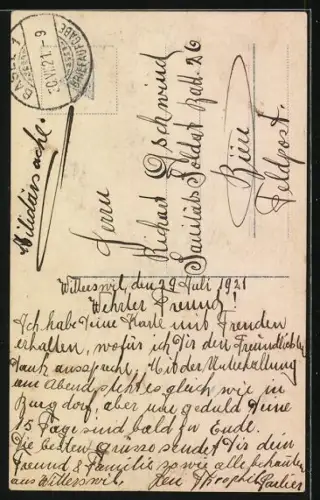 Foto-AK Photochemie Berlin Nr. 4430-4: Jäger in Tracht will eine Frau umarmen