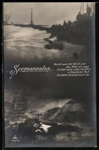 AK Seemannslos, Horch was der Wind und das Meer dir sagt..., Schiffbrüchiger