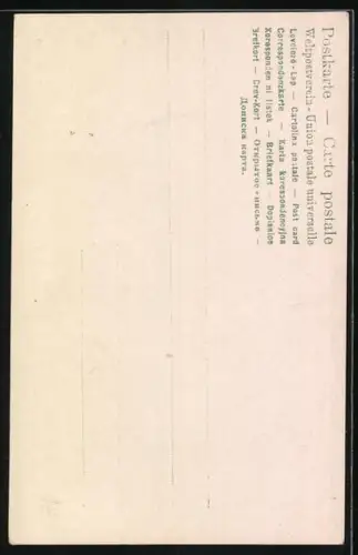 Foto-AK Photochemie Berlin Nr.14: Frau mit imposantem Blumenkopfschmuck lehnt auf einem Tisch