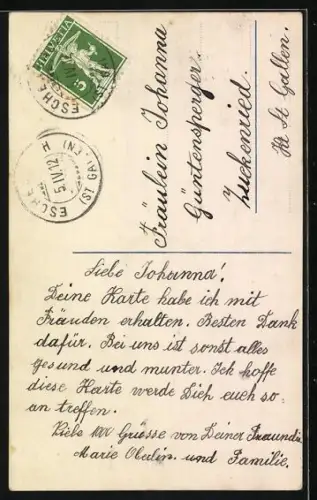 Foto-AK Photochemie Berlin Nr. 7447: Kind mit Korb voller Weidenzeige wünscht fröhliche Ostern