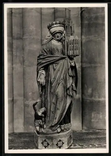 Foto-AK Deutscher Kunstverlag, Nr. 10: Marburg, Elisabethkirche, Die heilige Elisabeth