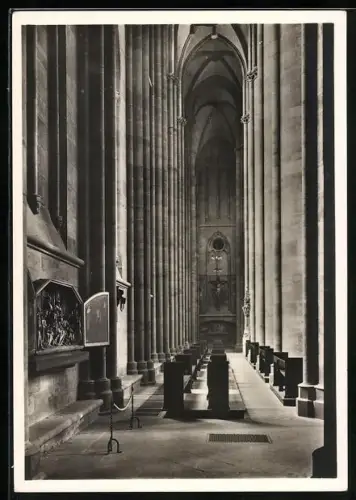 Foto-AK Deutscher Kunstverlag, Nr. 2: Marburg, Elisabethkirche, Kreuzigungsgruppe des Elisabethchors