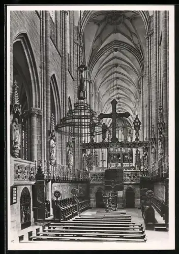 Foto-AK Deutscher Kunstverlag, Nr. 6: Halberstadt, Dom, Blick aus dem Chor nach Westen