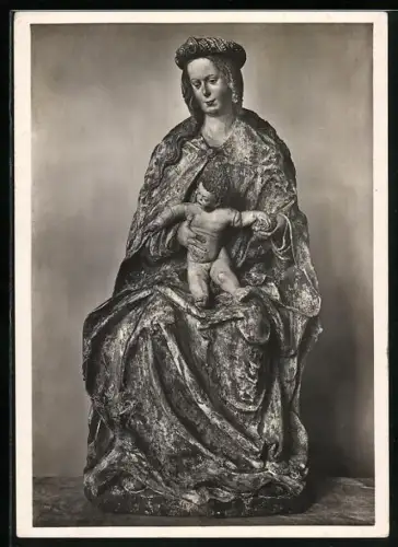 Foto-AK Deutscher Kunstverlag, Nr. 25: München, Bayerisches Nationalmuseum, Maria mit Kind