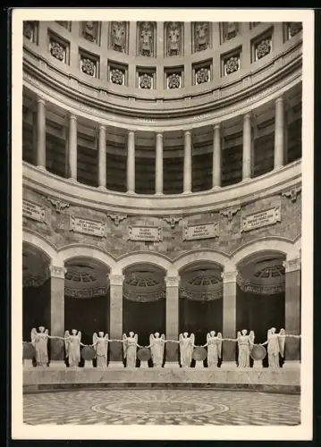 Foto-AK Deutscher Kunstverlag, Nr. 4: Kelhiem, Befreiungshalle, 34 Viktorien aus karrarischem Marmor
