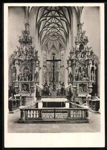 Foto-AK Deutscher Kunstverlag, Nr. 12: Augsburg, Kirche S. Ulrich und Afra, Chor, Die drei Altäre