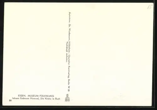 AK Essen / Ruhr, Museum Folkwang, die Kirche in Buch v. J. E. Hummel