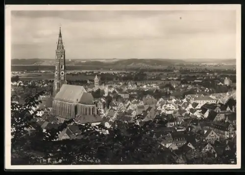 Foto-AK Deutscher Kunstverlag, NR 2: Landshut, Blick vom Hofgarten auf St. Martin
