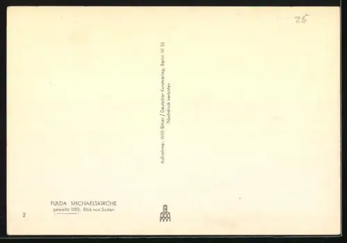 Foto-AK Deutscher Kunstverlag, NR: 2, Fulda, Michaelskirche, Blick von Süden