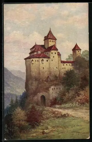 Ölgemälde-Imitations-Künstler-AK Degi Nr. 1262: W. Hoy, Burg an der Mosel
