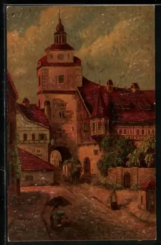 Ölgemälde-Imitations-AK Degi Nr. 1051: Der Rothenburger Erker