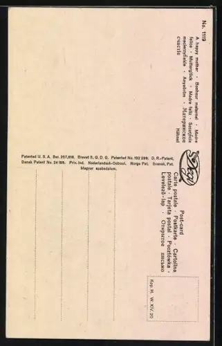 Ölgemälde-Imitations-AK Degi Nr. 1119: Mutter hält ihr Kind in den Armen