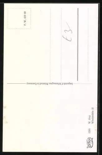 Künstler-AK Degi Nr. 1295: Windmühle II, W. Hoy, Ölgemälde-Imitations-AK