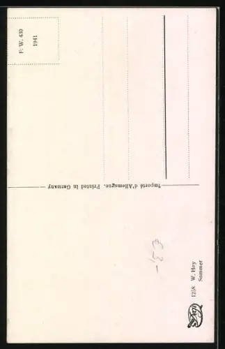 Ölgemälde-Imitations-AK Degi Nr. 1258: Birken am Feld im Sommer