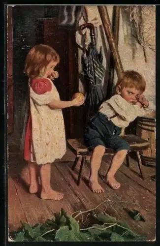 Künstler-AK Degi Nr. 932: Sei wieder gut!, Niedliche Kinder