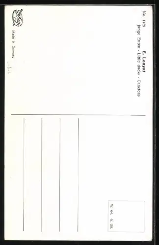 Künstler-AK Degi Nr. 1168, E. Lonyat, Entenküken werden gefüttert