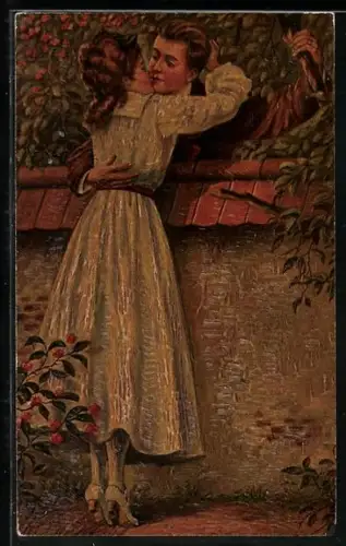 Künstler-AK Degi Nr. 1069: Nachbarskinder, Ölgemälde-Imitations-AK