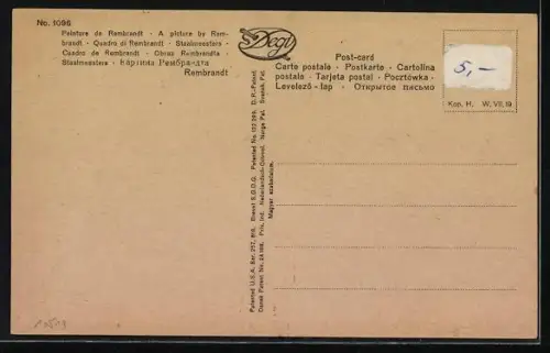 Ölgemälde-Imitations-AK Degi Nr. 1096: Gruppe Männer von Rembrandt