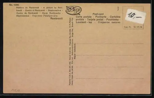 Ölgemälde-Imitations-AK Degi Nr. 1096: Gruppe Männer in dunkler Kleidung