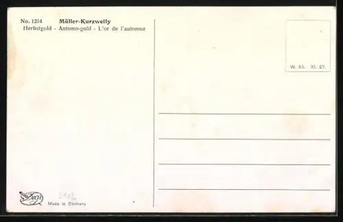 Künstler-AK Degi Nr. 1214: Herbstgold, Fluss